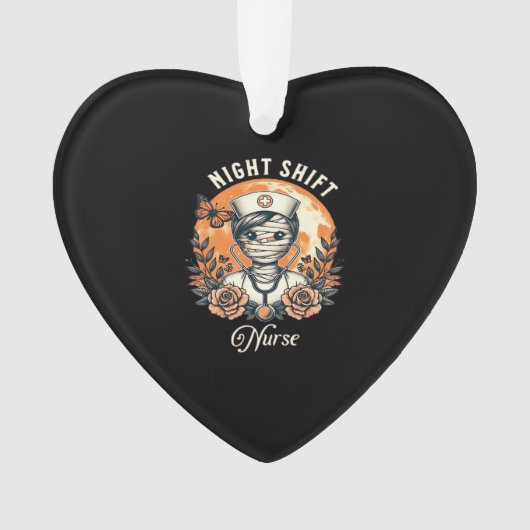 Night Shift Nurse Mummy Halloween Healthcare Flora Ornament (voorkant)