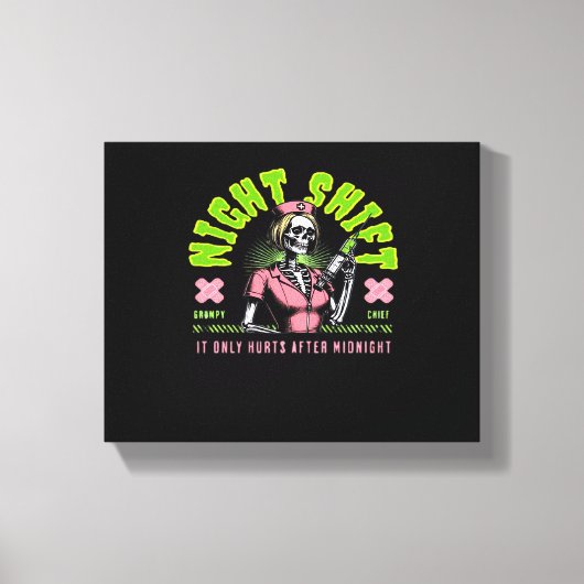 Night Shift Nurse - Nationale Nurse Week Gift Idee Canvas Afdruk (Voorkant)