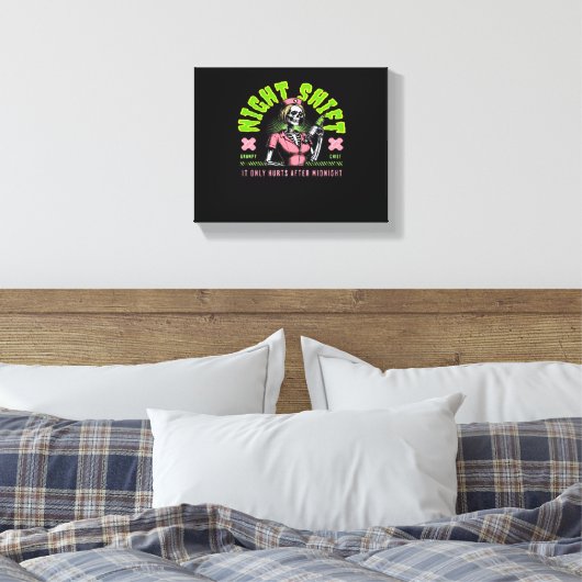 Night Shift Nurse - Nationale Nurse Week Gift Idee Canvas Afdruk (Insitu (Slaapkamer))