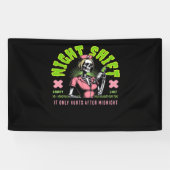 Night Shift Nurse - Nationale Nurse Week Gift Idee Spandoek (Horizontaal)