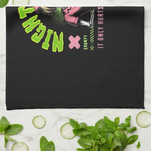 Night Shift Nurse - Nationale Nurse Week Gift Idee Theedoek (Gevouwen)