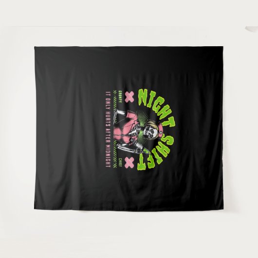 Night Shift Nurse - Nationale Nurse Week Gift Idee Wandkleed (Voorkant (horizontaal))