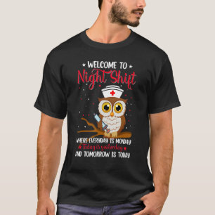 Night Shift Nurse Owls Nursing RN LPN CNA Women T-shirt