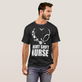 Night Shift Nurse St Patrick S Day Stethoscoop Hea T-shirt (Voorkant volledig)