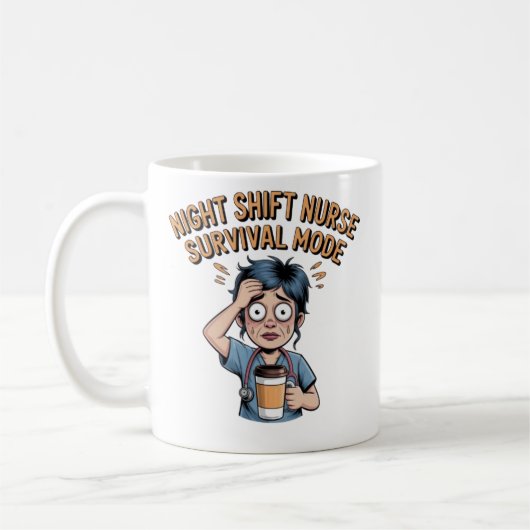 Night Shift Nurse Survival Mode Funny Nurse Coffee Koffiemok (Links)