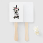 Night Shift Ready Pooch Een Spooky Verpleegkundige Handwaaier (Voorkant en achterkant)