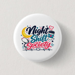 Night Shift Society Ronde Button 3,2 Cm