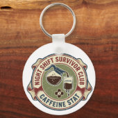 Night Shift Survivor Club Caffeine Nurse Coffee Sleutelhanger (Voorkant)