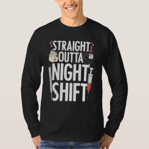 Night Shift-verpleegkundige voor mannen Noodregist T-shirt