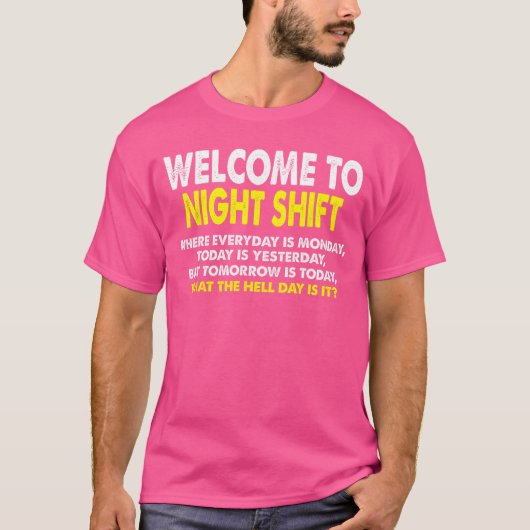 Night Shift Workers Funny Midnight Shift retro gif T-shirt (Voorkant)