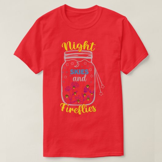 Night Skies and Fireflies Funny Camping & Hiking T-shirt (Design voorkant)