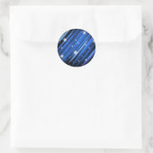 Night Sky - Abstract blauw gestreept patroon Ronde Sticker (Tas)