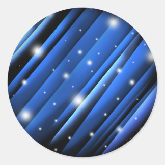 Night Sky - Abstract blauw gestreept patroon Ronde Sticker