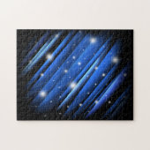 Night Sky - Abstract blauw Striped Patroon Legpuzzel (Horizontaal)