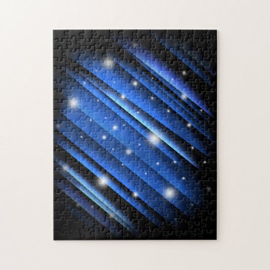 Night Sky - Abstract blauw Striped Patroon Legpuzzel (Verticaal)