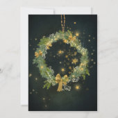 Night Sky and Wreath Holiday Party Uitnodiging (Achterkant)