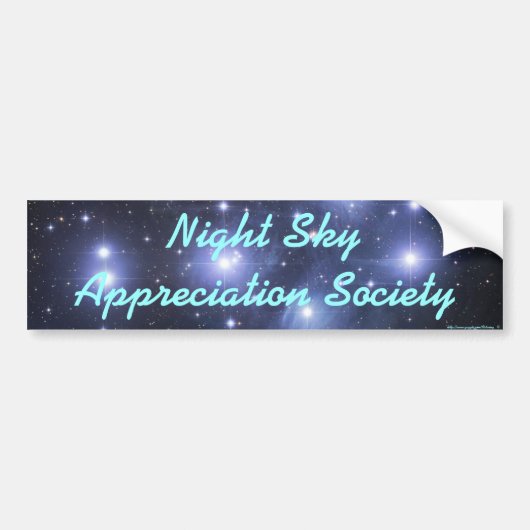 Night Sky Appreciation Society Bumpersticker (Voorkant)