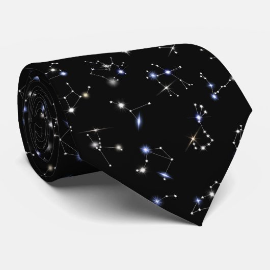 Night Sky Astrology Constellations Stropdas (Opgerold)