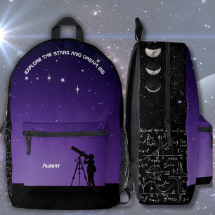 Night Sky Astronomy Rugzak Paarse en zwart