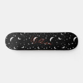 Night Sky Black Cartoon Moons Sterren Patroon Persoonlijk Skateboard (Horizontaal)