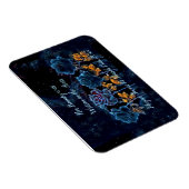 Night Sky Blue Roos Gold Leaf her Beauty Sweet 16 Magneet (Rechterzijde)