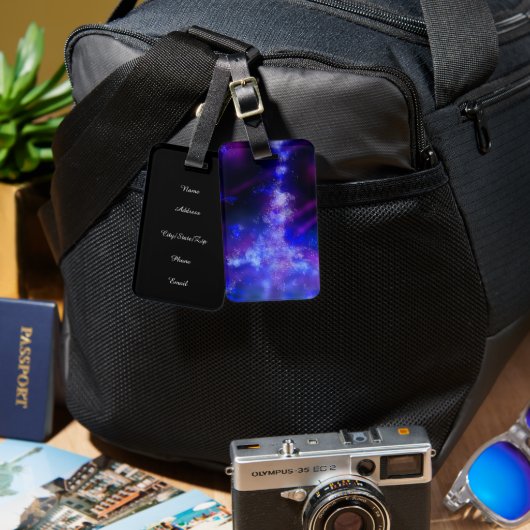 Night Sky Blue Sapphire Bagagelabel (Voorkant /achterkant)