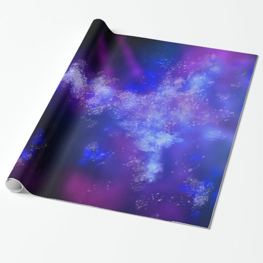 Night Sky Blue Sapphire Wrapping Paper Cadeaupapier (Uitgerold)