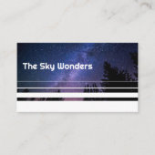 Night Sky | Bomen | Sterren in de ruimte Visitekaartje (Voorkant)