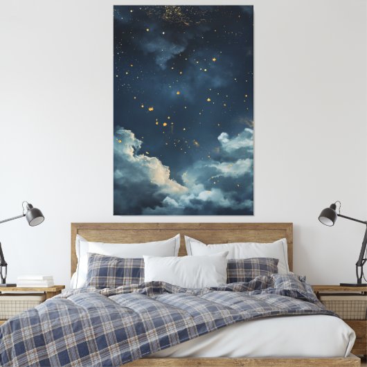 Night Sky Canvas Afdruk (Insitu (Slaapkamer))