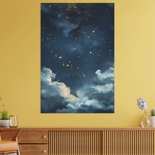Night Sky Canvas Afdruk (Insitu (Woonkamer))