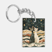Night Sky Cats Sleutelhanger (Voorkant Links)