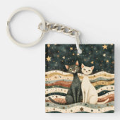 Night Sky Cats Sleutelhanger (Voorkant)