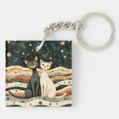 Night Sky Cats Sleutelhanger (Achterkant)