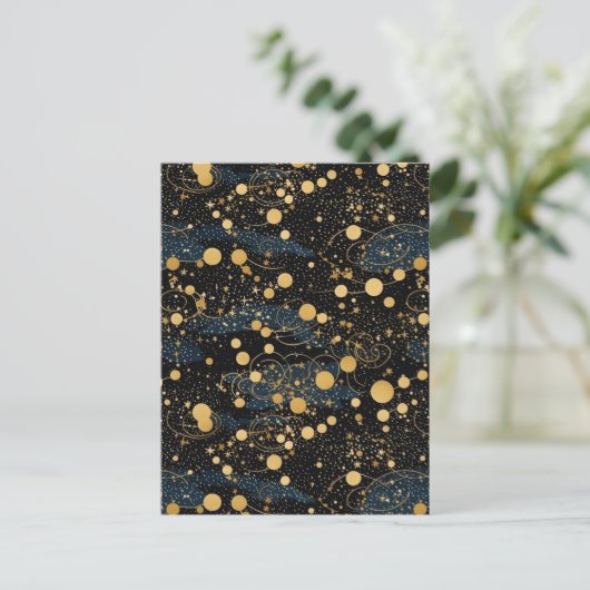 Night Sky Chiyogami Briefkaart (Staand voorkant)