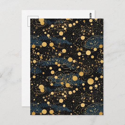 Night Sky Chiyogami Briefkaart (Voorkant / Achterkant)