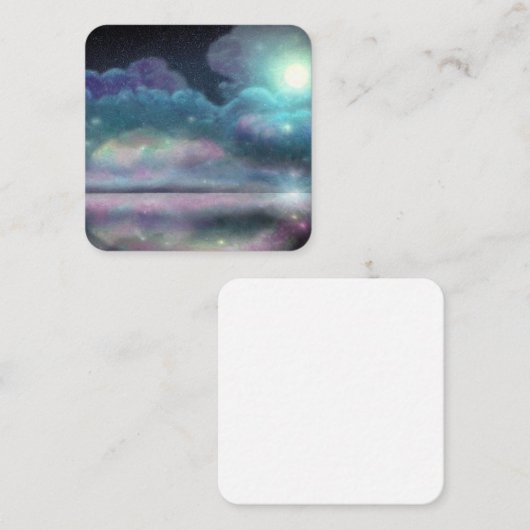 Night Sky Clouds Vierkante Visitekaartje (Voorkant / Achterkant)