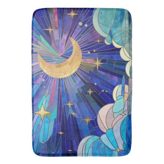 Night Sky - digitaal kunstmozaïek Badmat (Voorkant Verticaal)