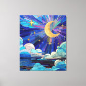 Night Sky - digitaal kunstmozaïek Canvas Afdruk (Voorkant)