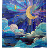 Night Sky - digitaal kunstmozaïek Douchegordijn (Voorkant)
