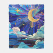 Night Sky - digitaal kunstmozaïek Fleece Deken (Voorkant)
