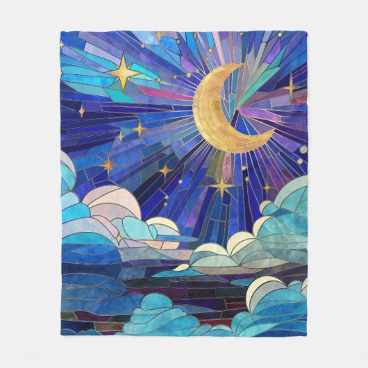 Night Sky - digitaal kunstmozaïek Fleece Deken (Voorkant)