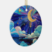 Night Sky - digitaal kunstmozaïek Keramisch Ornament (Rechts)