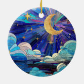 Night Sky - digitaal kunstmozaïek Keramisch Ornament (Achterkant)