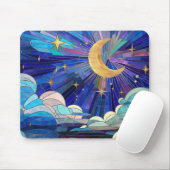 Night Sky - digitaal kunstmozaïek Muismat (Met muis)