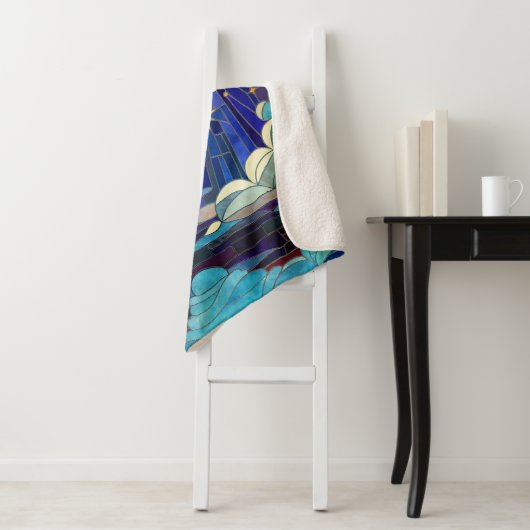 Night Sky - digitaal kunstmozaïek Sherpa Deken (In situ)