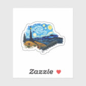 Night Sky Dreamscape: een wervelwind van kleur Sticker (Vel)