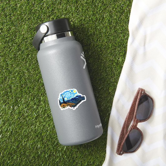 Night Sky Dreamscape: een wervelwind van kleur Sticker (HydroFlask Insitu)