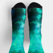 Night Sky Emerald Athletic Crew Sock Sokken (Top)