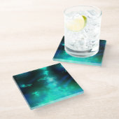 Night Sky Emerald Glass Onderzetter (Schuin)