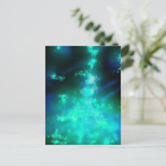 Night Sky Emerald Green Briefkaart (Staand voorkant)